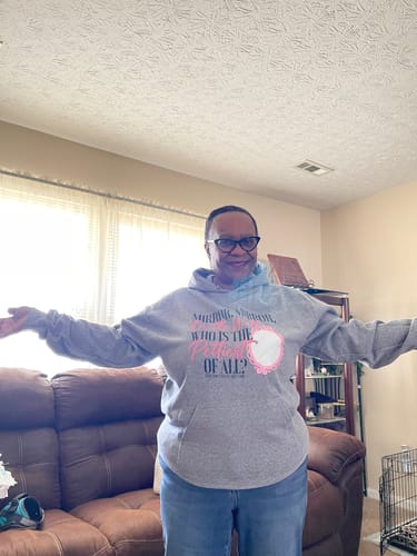 Customer photo review of Mirror Mirror on the Wall Who is the Pettiest of All Unisex Hoodie