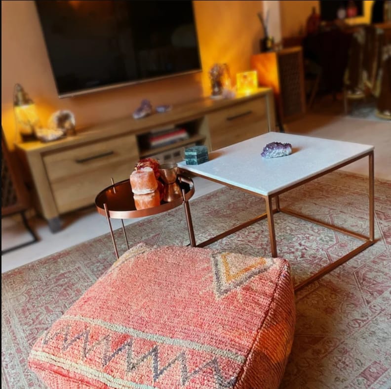 Customer photo review of Moroccan Kilim Pouf Floor Pouf Vintage