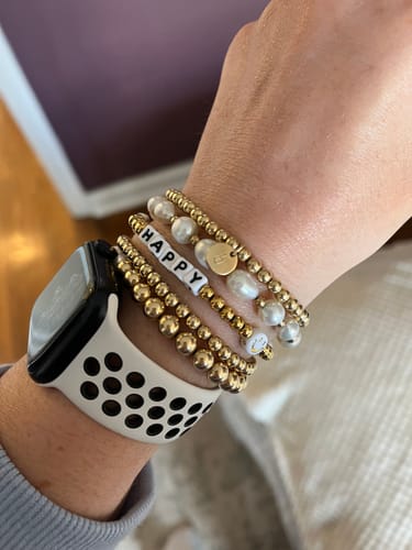 Customer photo review of old english initial juno bracelet (4mm)