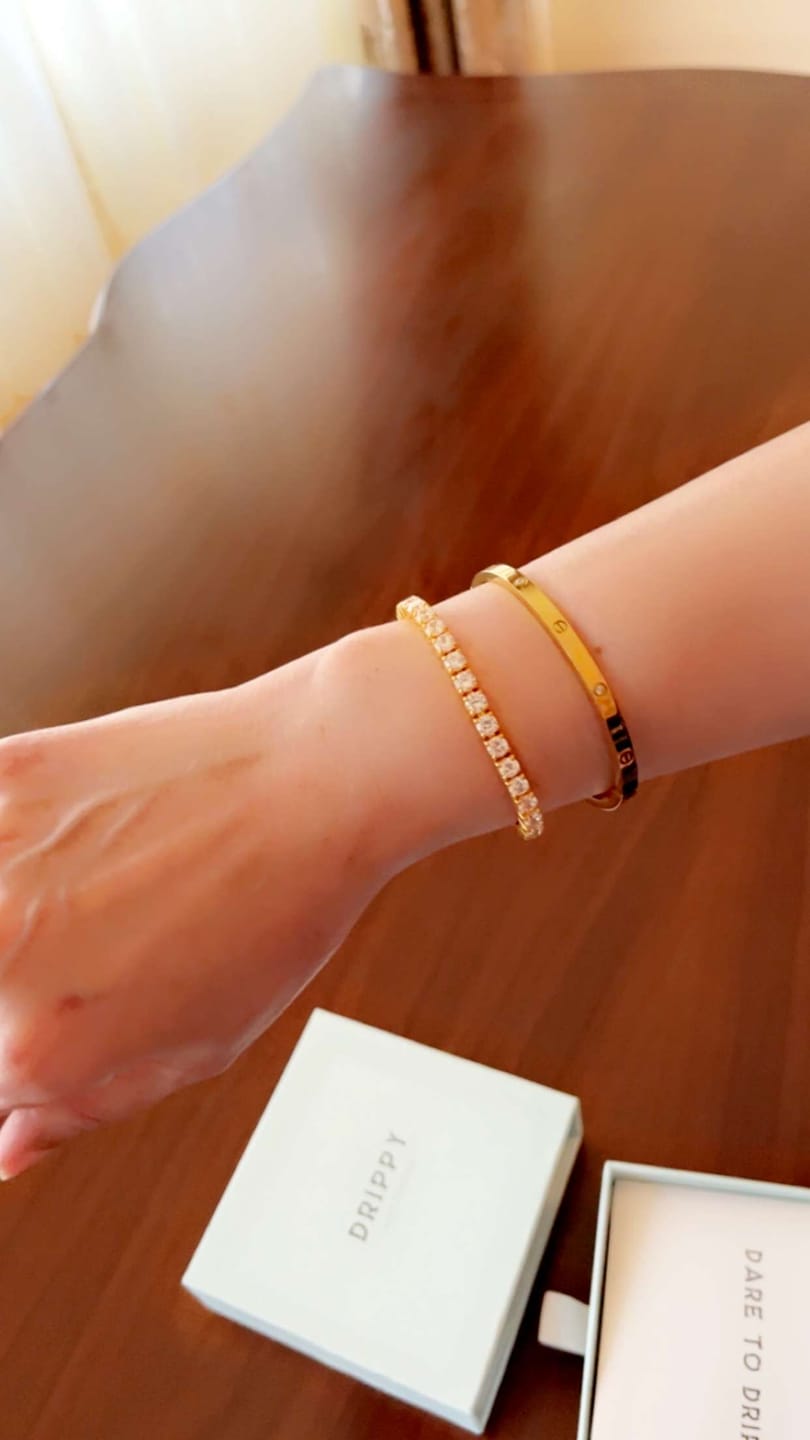 Customer photo review of TENNISBOY BRACELET. - 4MM 18K GOLD