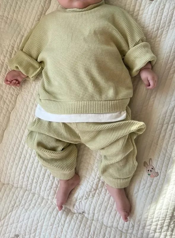 Customer photo review of Solid Waffle Jogger Set