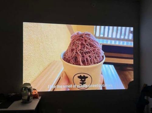 Customer photo review of MovieHub™ Ultra HD Projector + FREE Projector Screen