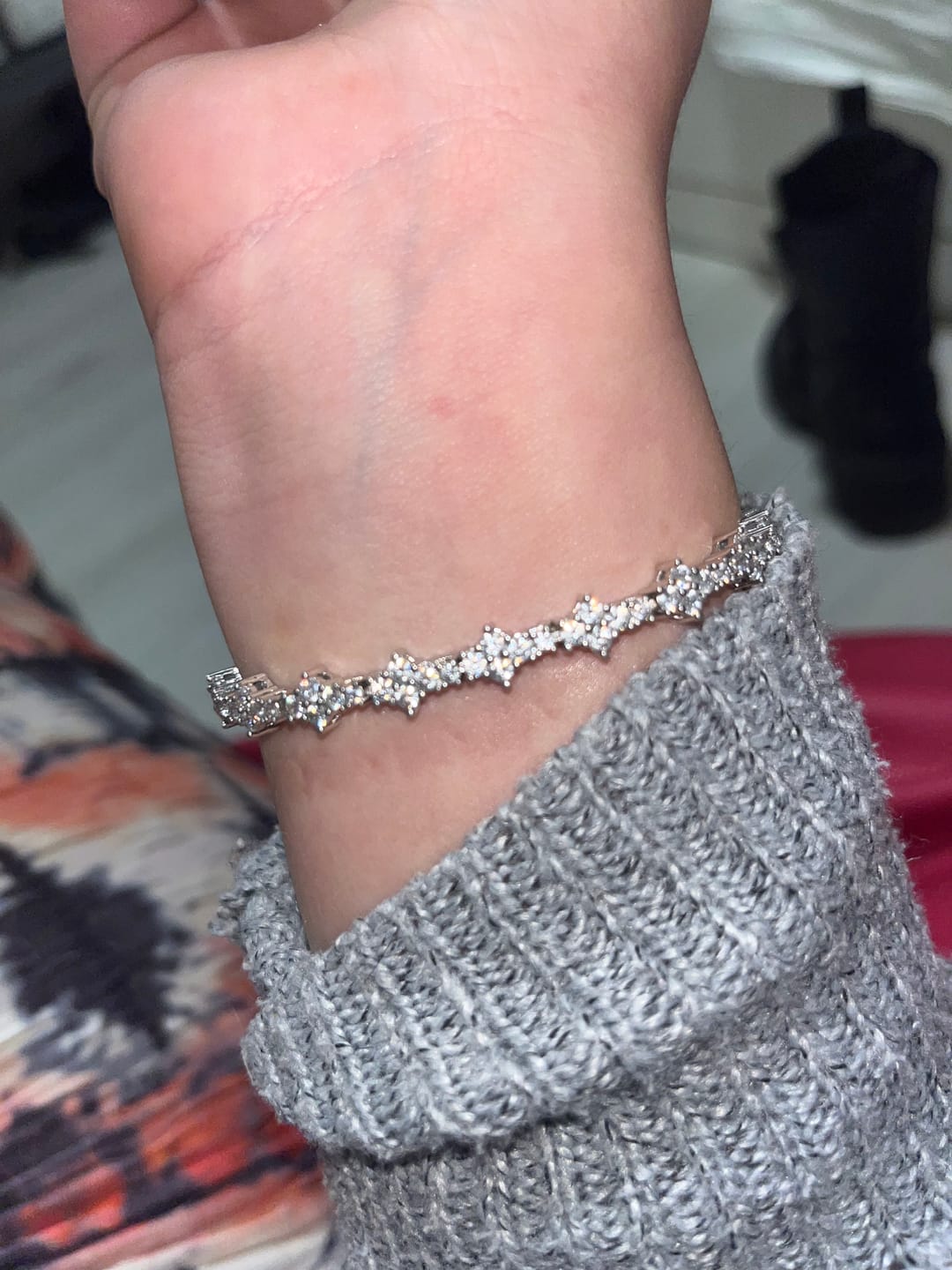Customer photo review of HONEYCOMB BRACELET. - 3MM WHITE GOLD