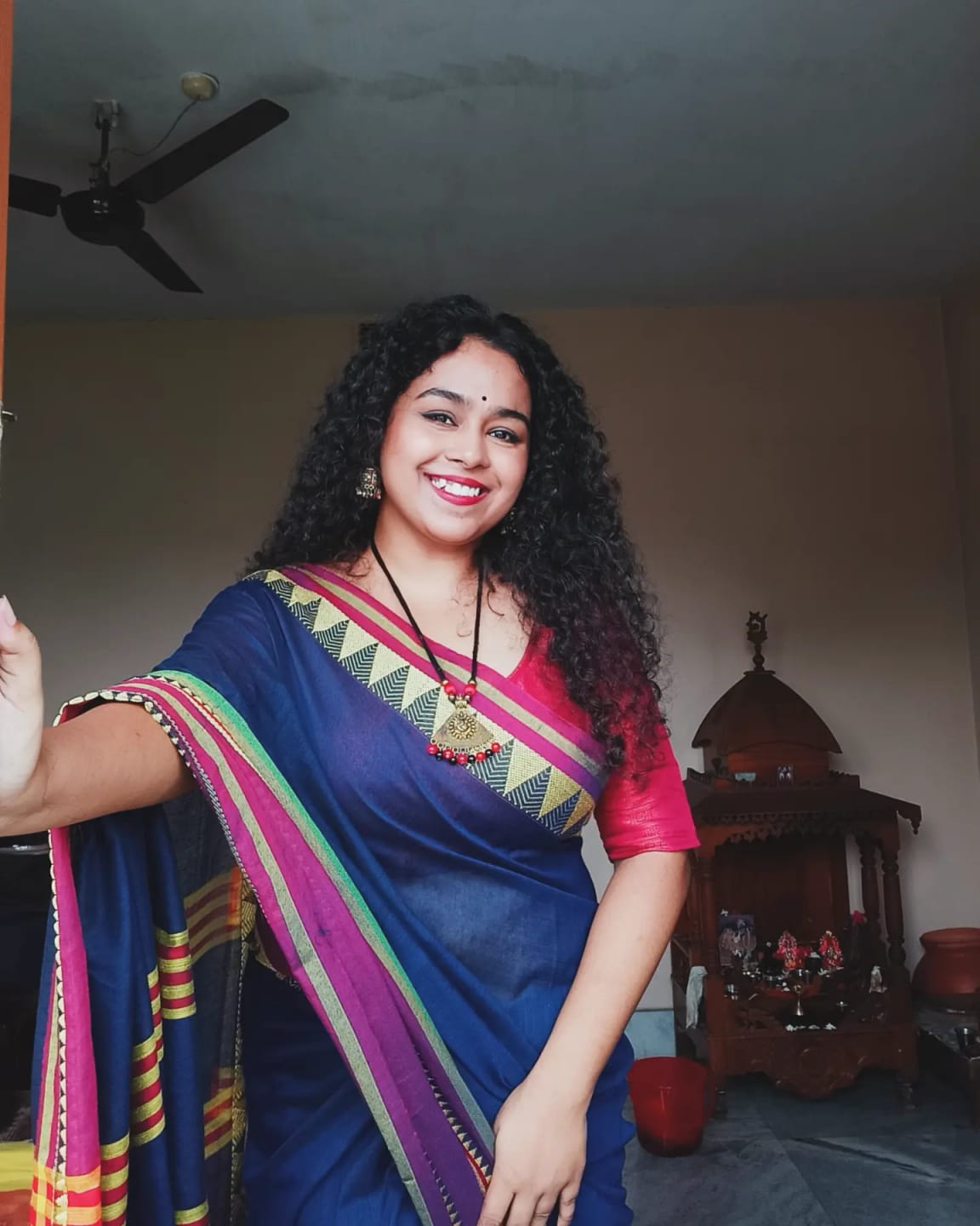 Customer photo review of Blueberry Cotton Saree