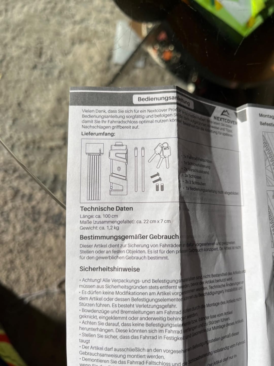 Customer photo review of Faltschloss mit SteelSecure-Technologie