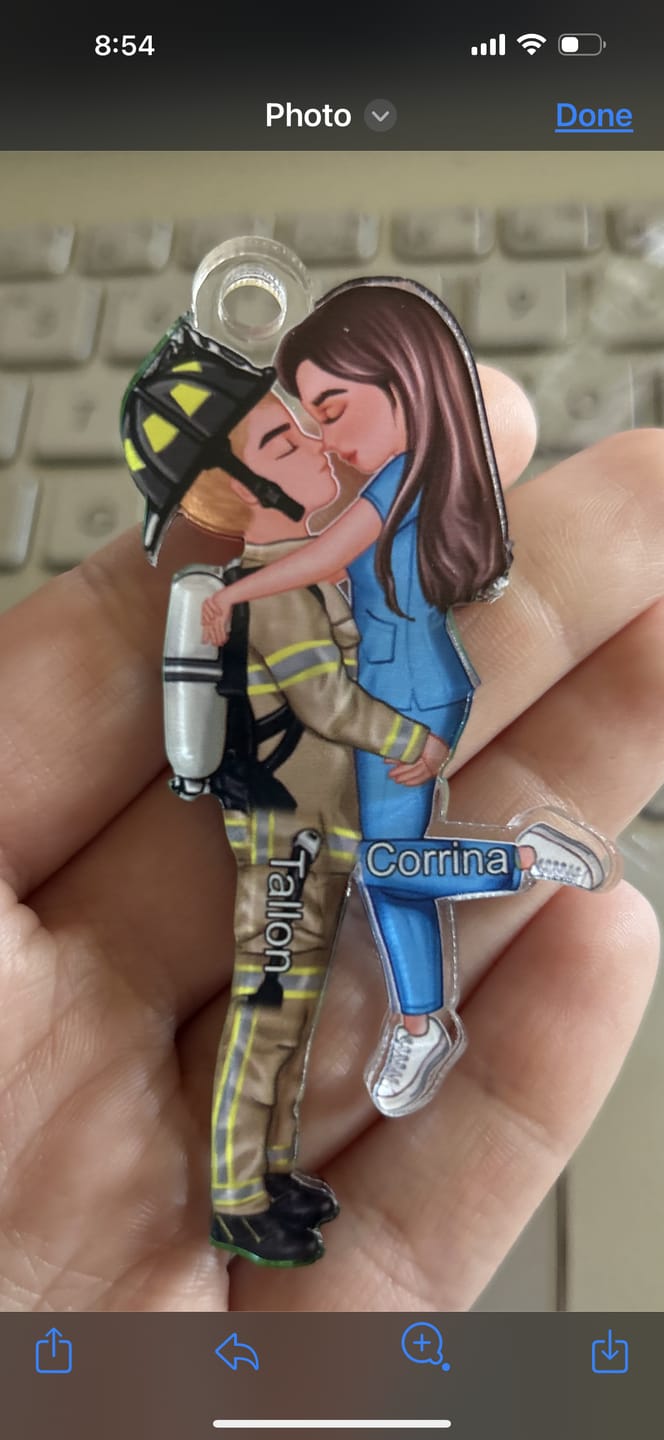 Customer photo review of Personalized Ornament, Couple Portrait, Firefighter, Nurse, Police Officer, Teacher, Gifts by Occupation