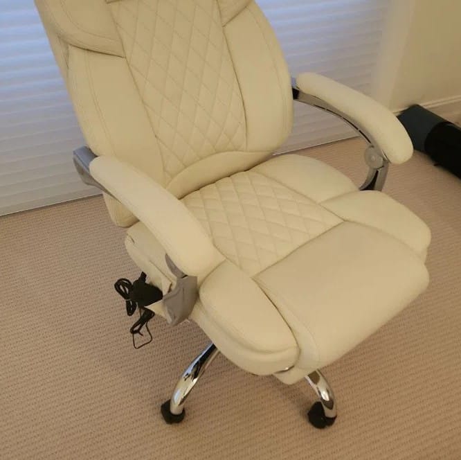 Customer photo review of Executive Office Chair, Ergonomic Desk Chair Big and Tall Massage and Heated, White