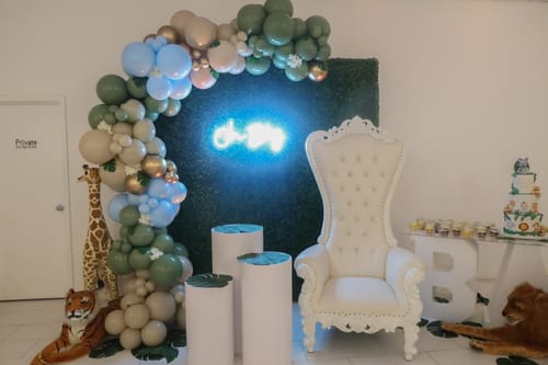 Customer photo review of 8x8ft Green Artificial Hedge Wall Backdrop for Wedding, Baby Shower, Jungle Wild Theme Party