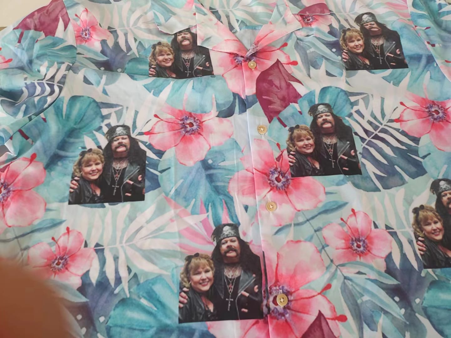 Customer photo review of Vacation Hawaiian Shirt Marine Floral Personalized Custom