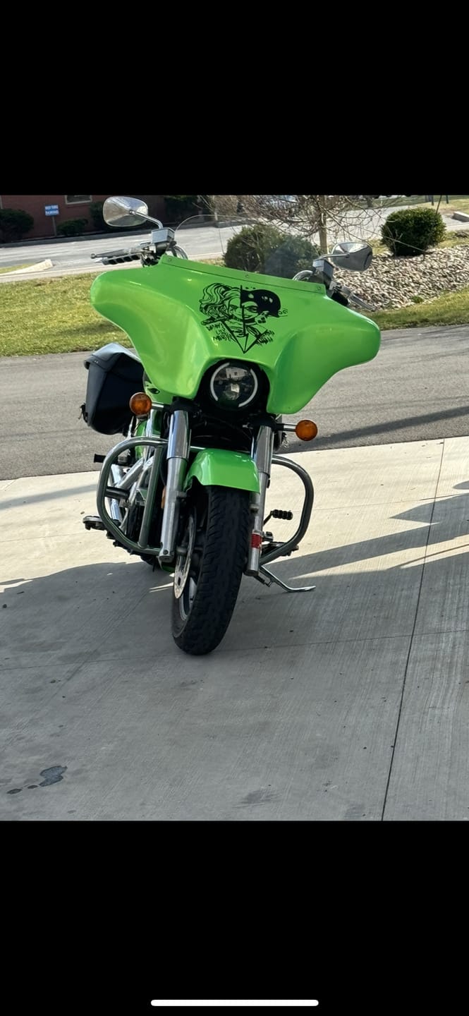 Customer photo review of Candy Metallic Neon Green vinyl wrap