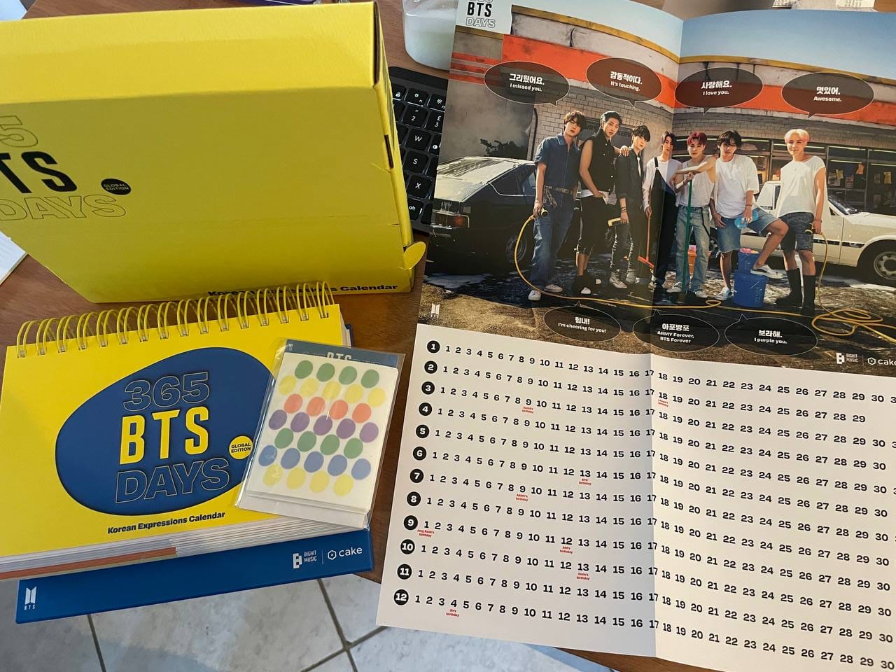 Customer photo review of BTS - 365 BTS DAYS KOREAN EXPRESSIONS CALENDAR