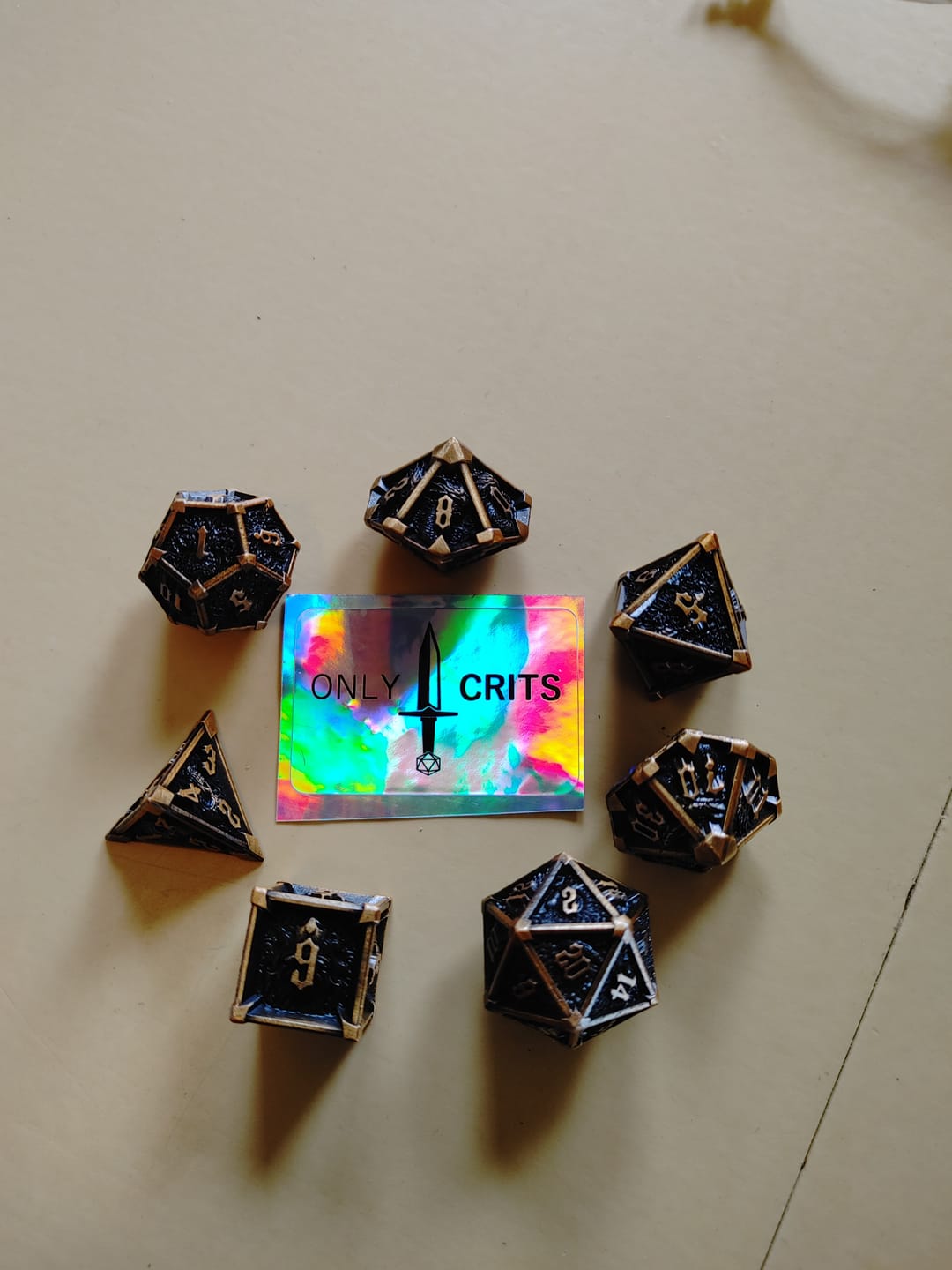 Customer photo review of Mystery Metal Dice Set Subscription