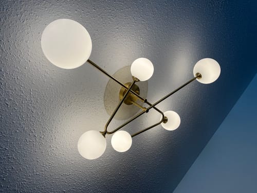 Customer photo review of Frosted Bubble Linear Sputnik Semi Flush Mount