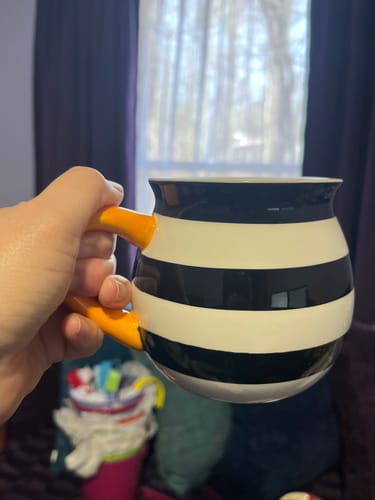 Customer photo review of Halloween Bat Dots and Spider Web Stripes Mugs