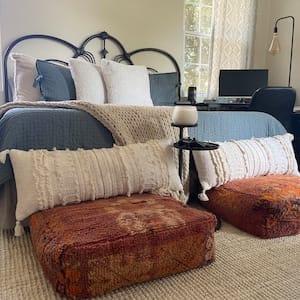 Customer photo review of Moroccan Kilim Pouf Floor Pouf Vintage