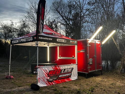 Customer photo review of Racing Trailer Pit Light – Dual 5 Foot Pole 20,000 Lumens