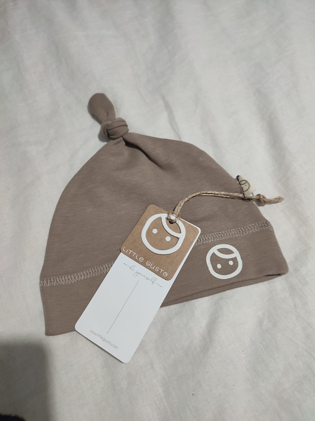 Customer photo review of Düğümlü Yenidoğan Şapka Kahve Organik Pamuk