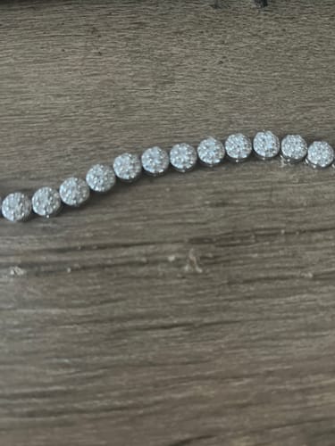 Customer photo review of White Gold Iced Out Cluster Bracelet