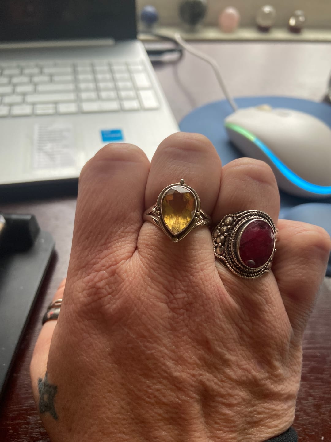 Customer photo review of Citrine Teardrop Ring Sterling Silver