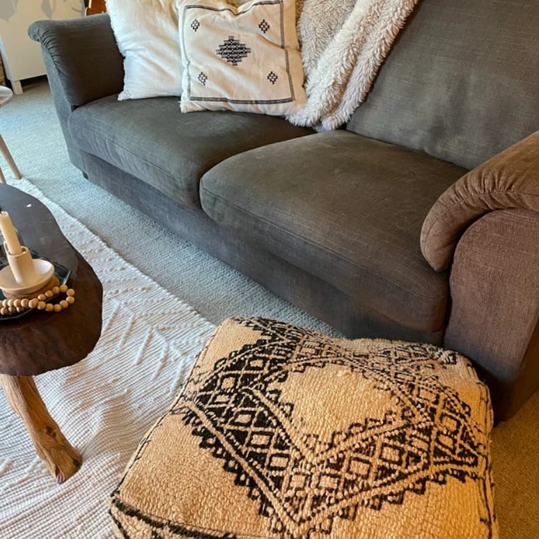 Customer photo review of Moroccan Kilim Pouf Floor Pouf Vintage