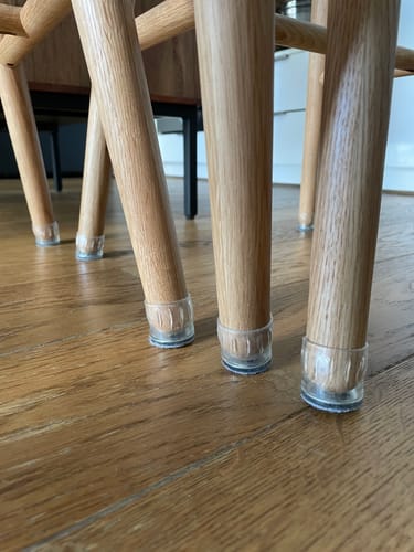 Customer photo review of Elite Groovy Flex Silicone Chair Leg Protectors | Stretchy Edition