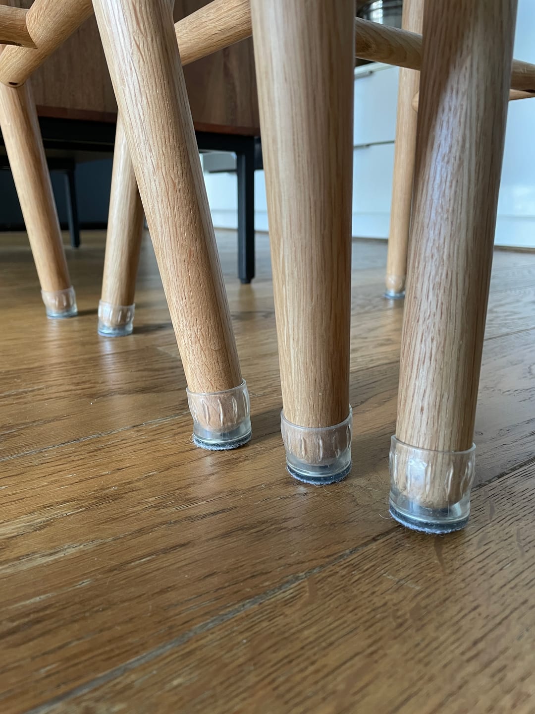 Customer photo review of Elite Groovy Chair Leg Glides - Limited Edition