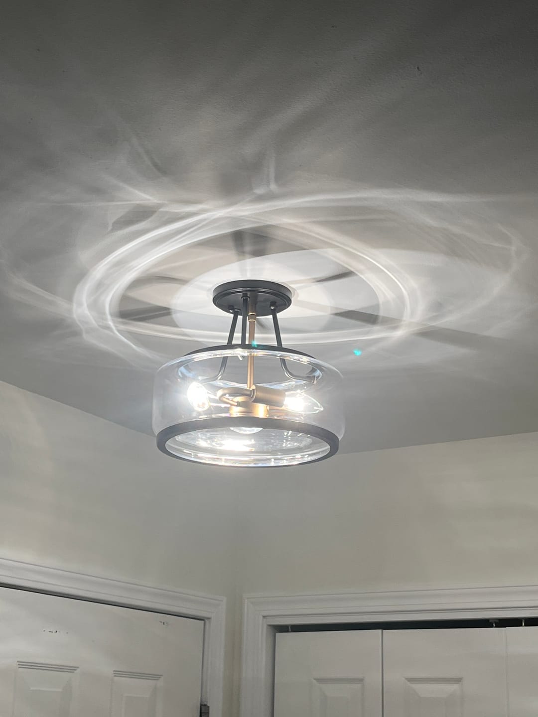 Customer photo review of Modern Farmhouse Drum Glass Semi Flush Mount