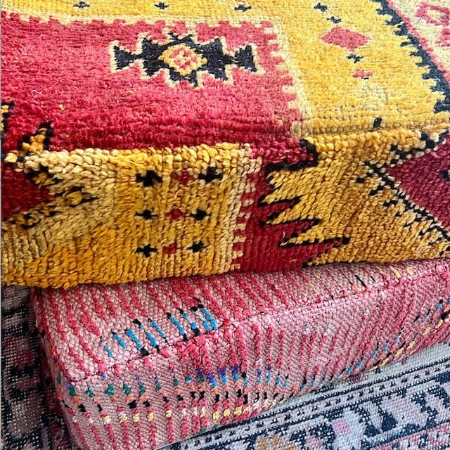 Customer photo review of Moroccan Kilim Pouf Floor Pouf Vintage