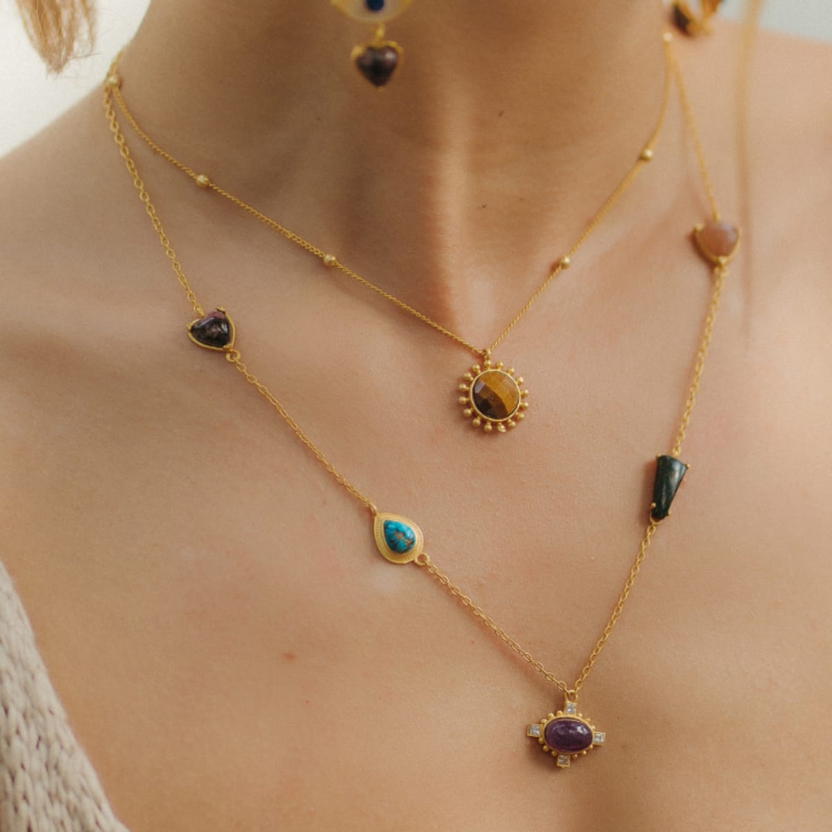 Customer photo review of Stone Struck Layered Necklace