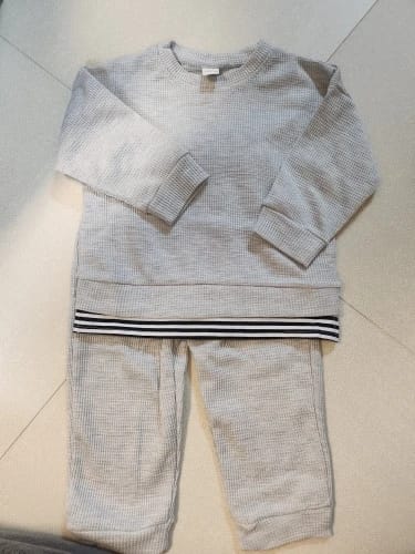 Customer photo review of Solid Waffle Jogger Set