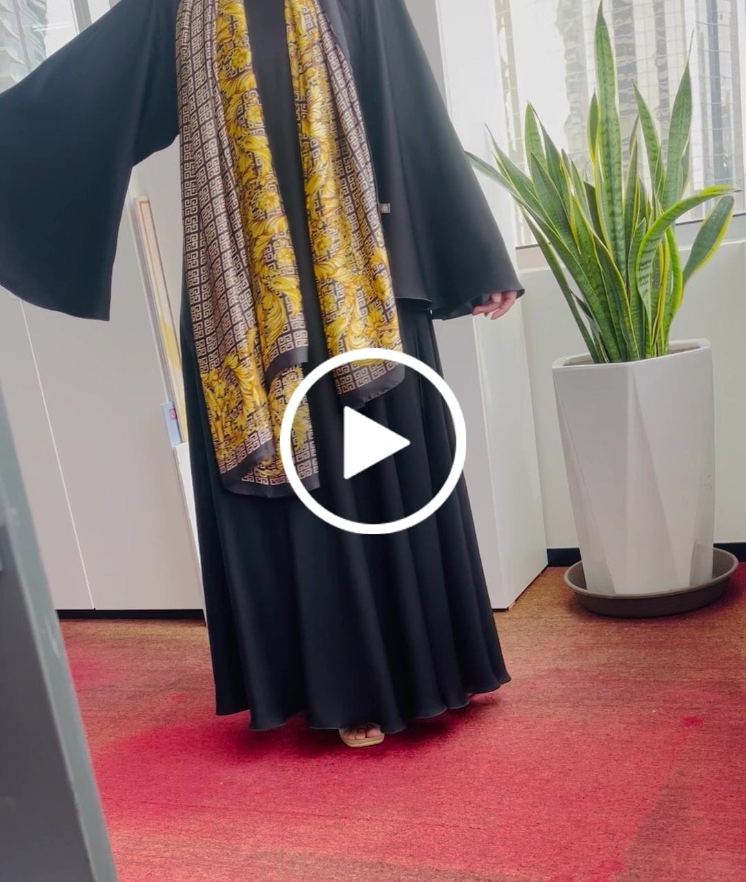 Customer video review of Bsi3196- Frock Style Umbrella Abaya with Angel Sleeves