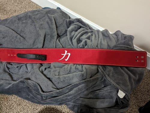 Customer photo review of 10MM Lever Belt - Wine Red