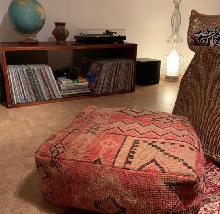 Customer photo review of Moroccan Kilim Pouf Floor Pouf Vintage