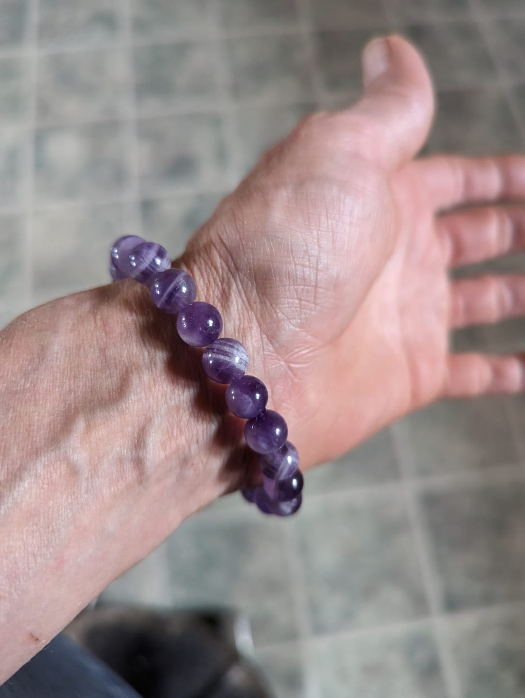 Customer photo review of Amethyst Sensory Bracelet
