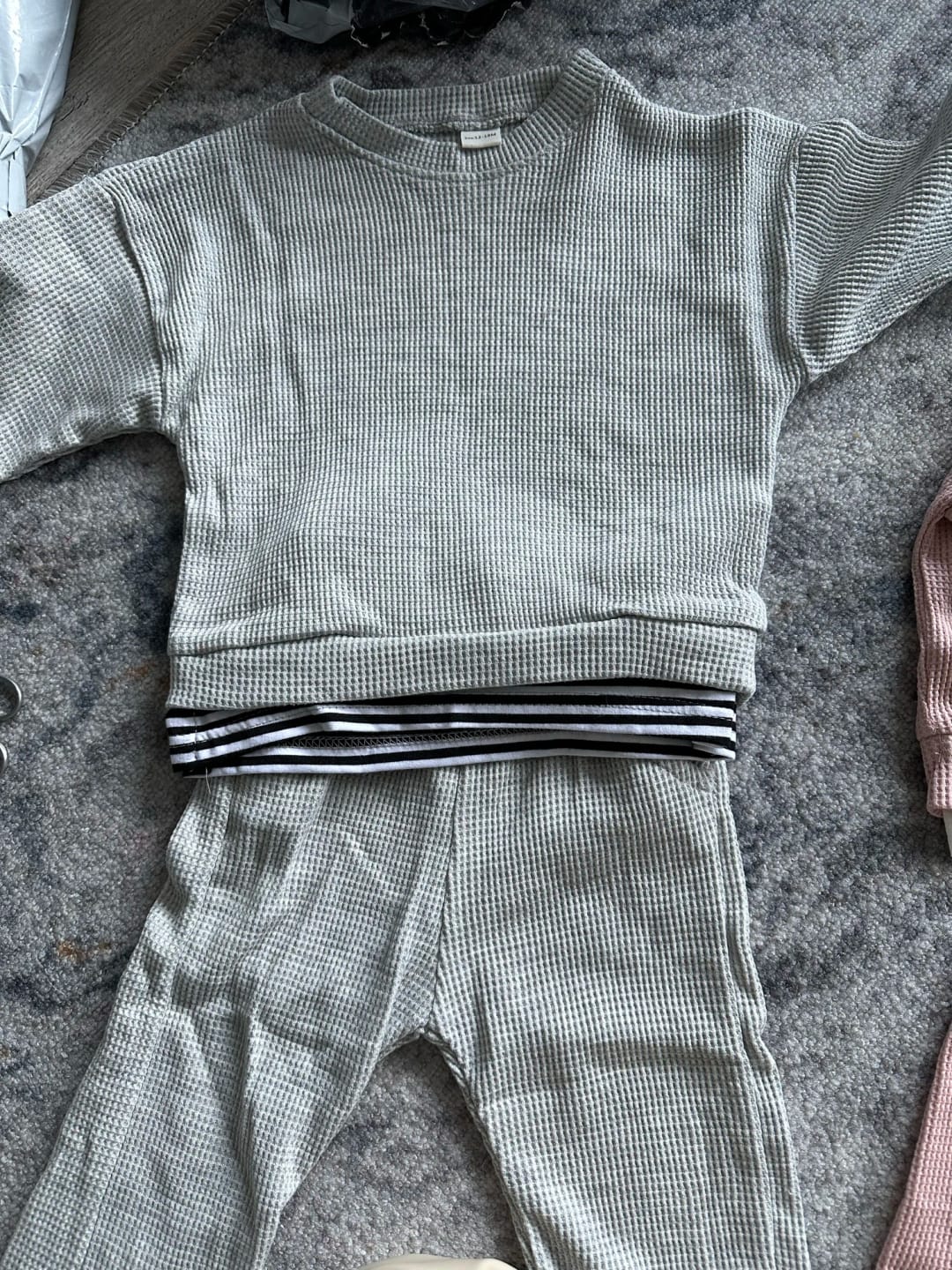 Customer photo review of Solid Waffle Jogger Set