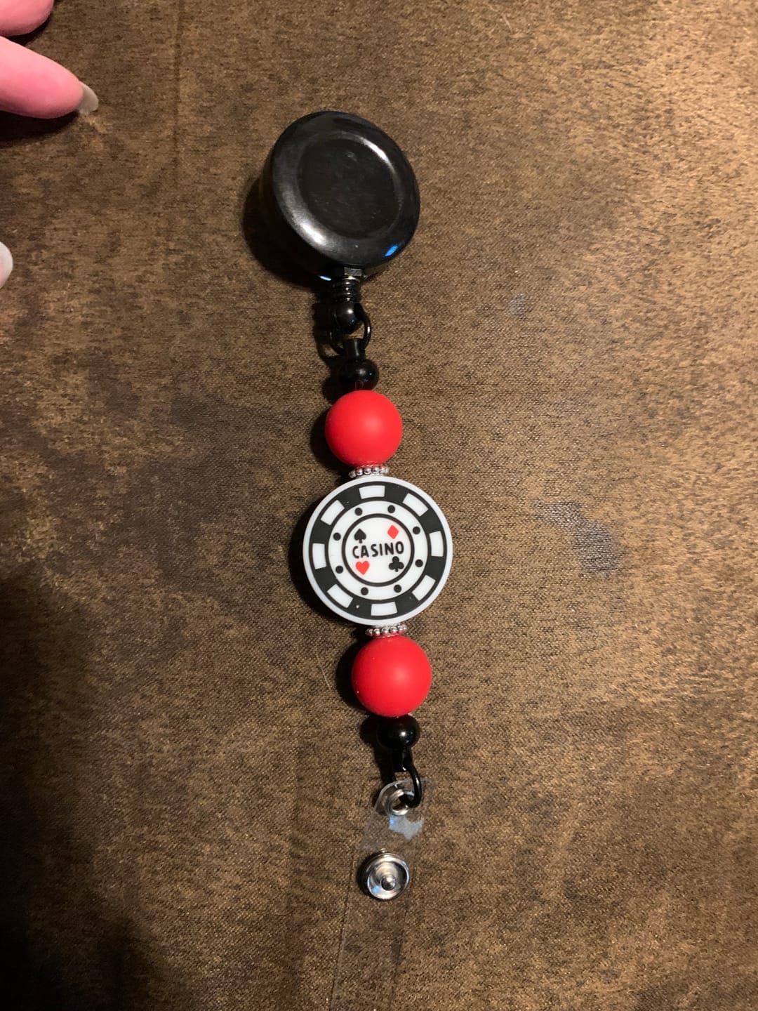 Customer photo review of Wholesale Badge Reels 1pc/5pcs DIY Beadable Bar  Retractable Keychain