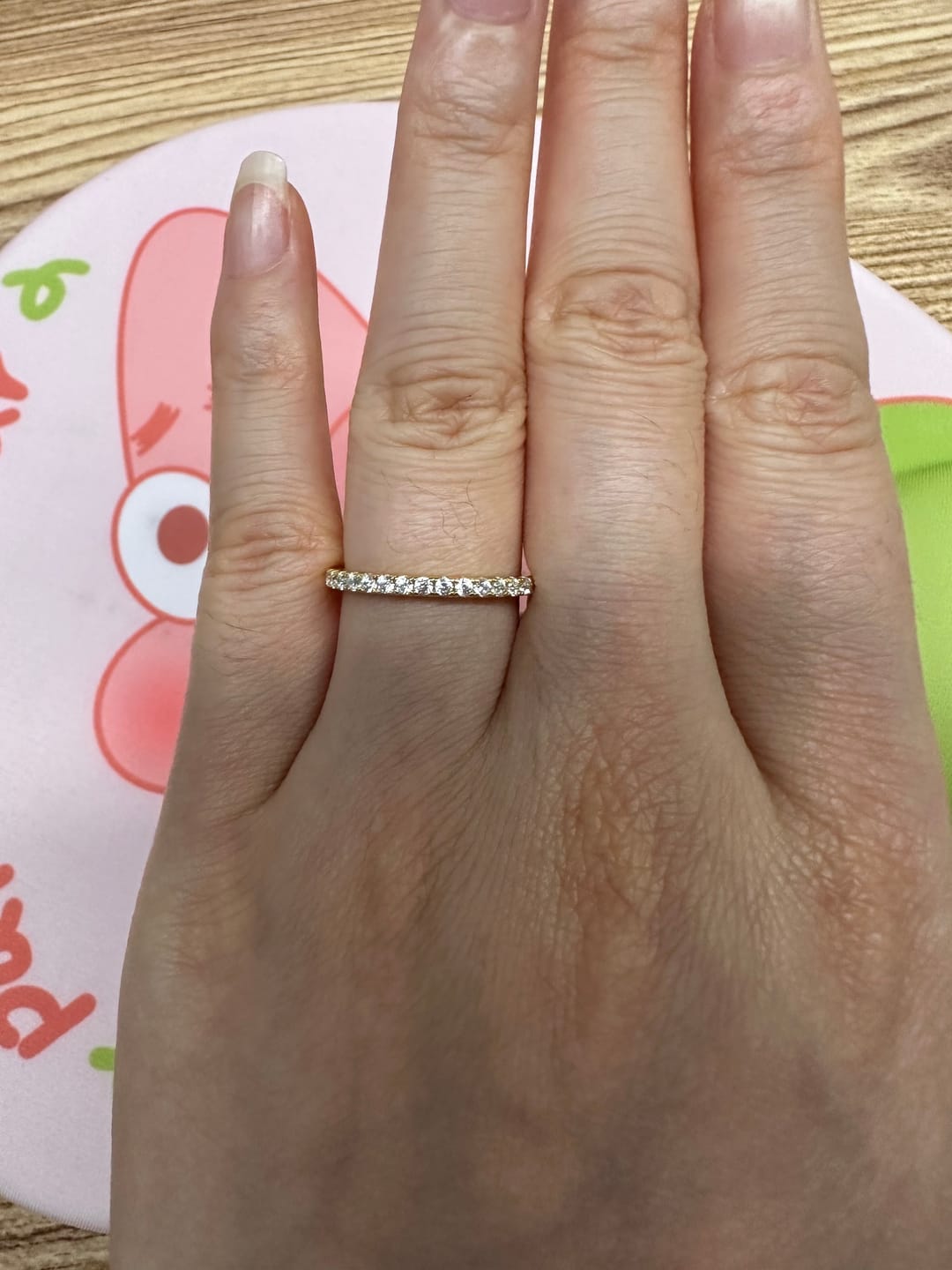 Customer photo review of S925 Louily Half Eternity Thin Women's Wedding Band In Sterling Silver Stackable Ring For Women