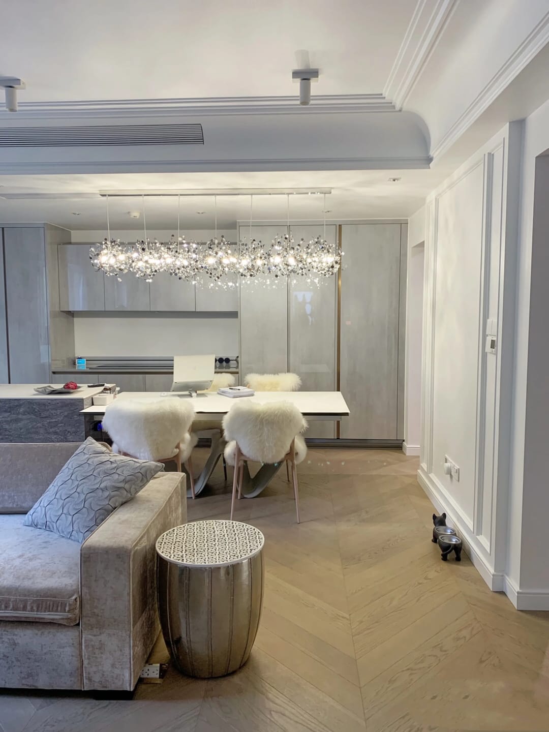 Customer photo review of WOMO Argent/Gold Cloud Multi Pendant Chandelier-WM2042