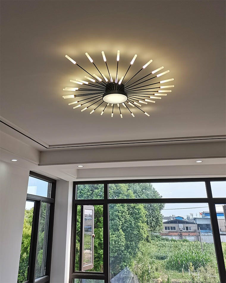 Customer photo review of WOMO Firework Sunburst Flush Mount Ceiling Light-WM1001