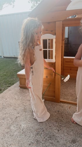 Customer photo review of Organic "Florie" Flare Overalls - Size 3-6