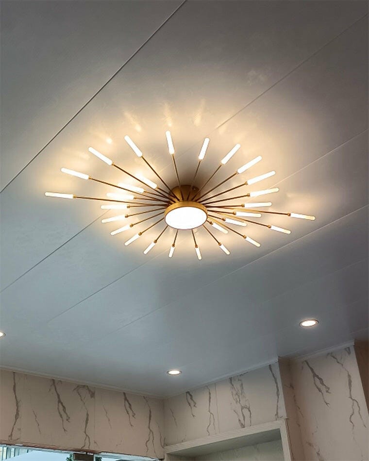 Customer photo review of WOMO Firework Sunburst Flush Mount Ceiling Light-WM1001