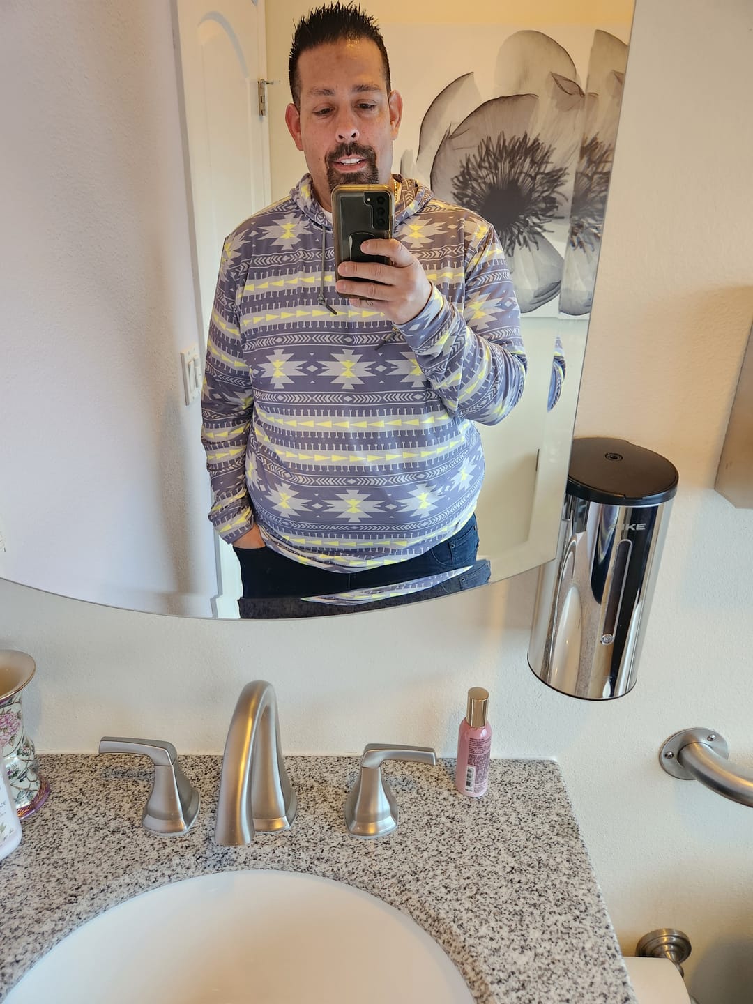 Customer photo review of Aztec Gray – Performance Hoodie