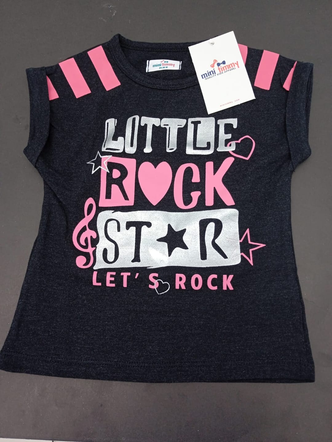 Customer photo review of Kids Soft Cotton Black Graphic T-Shirt
