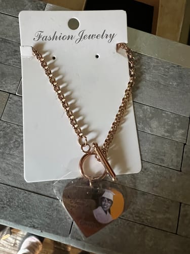 Customer photo review of Personalized Heart Bracelet I'm Always With You - Memorial Gift For Family, Friend