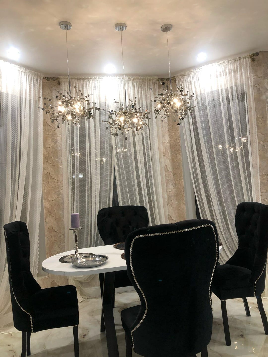 Customer photo review of WOMO Argent/Gold Cloud Multi Pendant Chandelier-WM2042