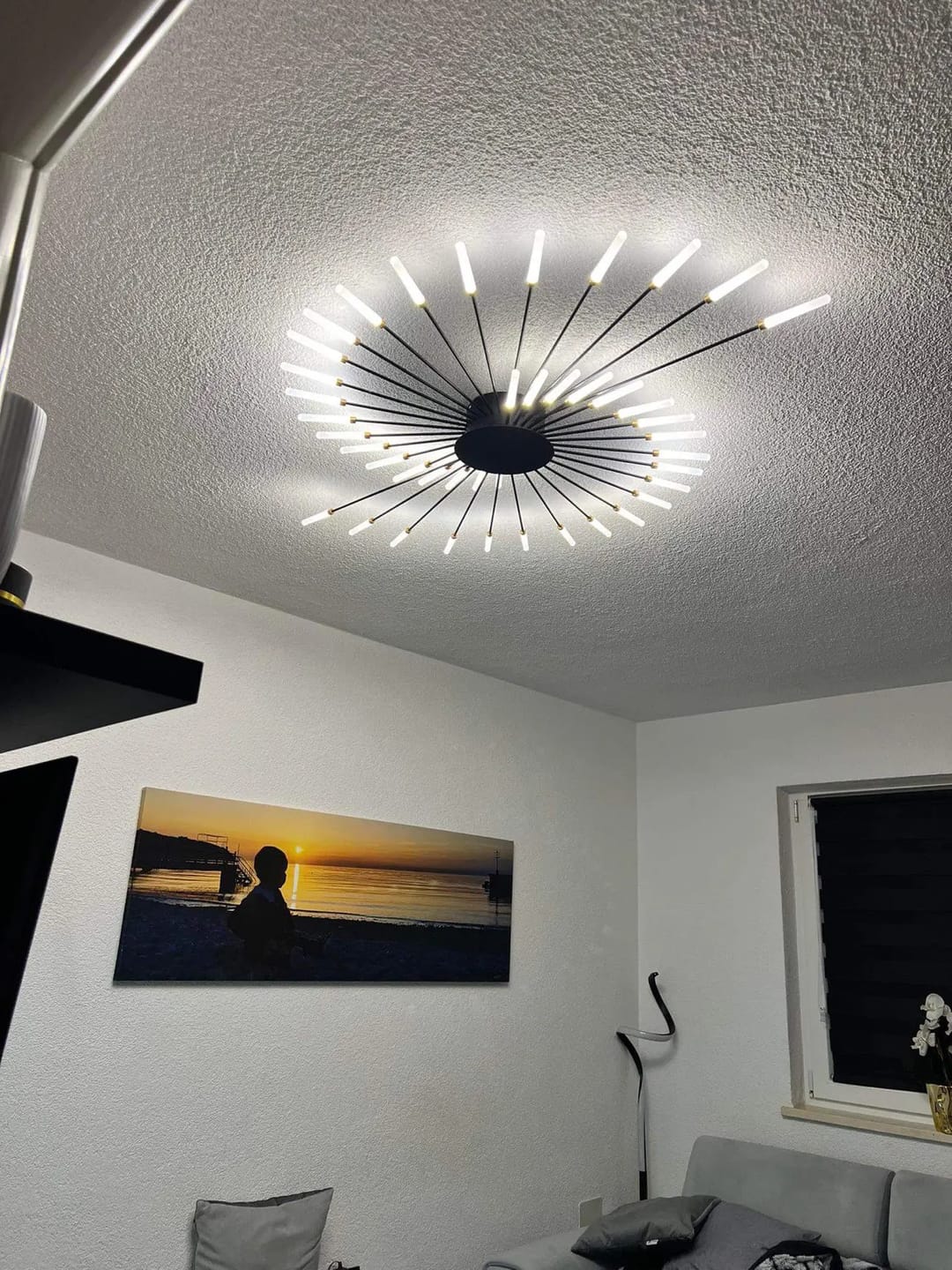 Customer photo review of WOMO Firework Starburst Flush Mount Ceiling Light-WM1000