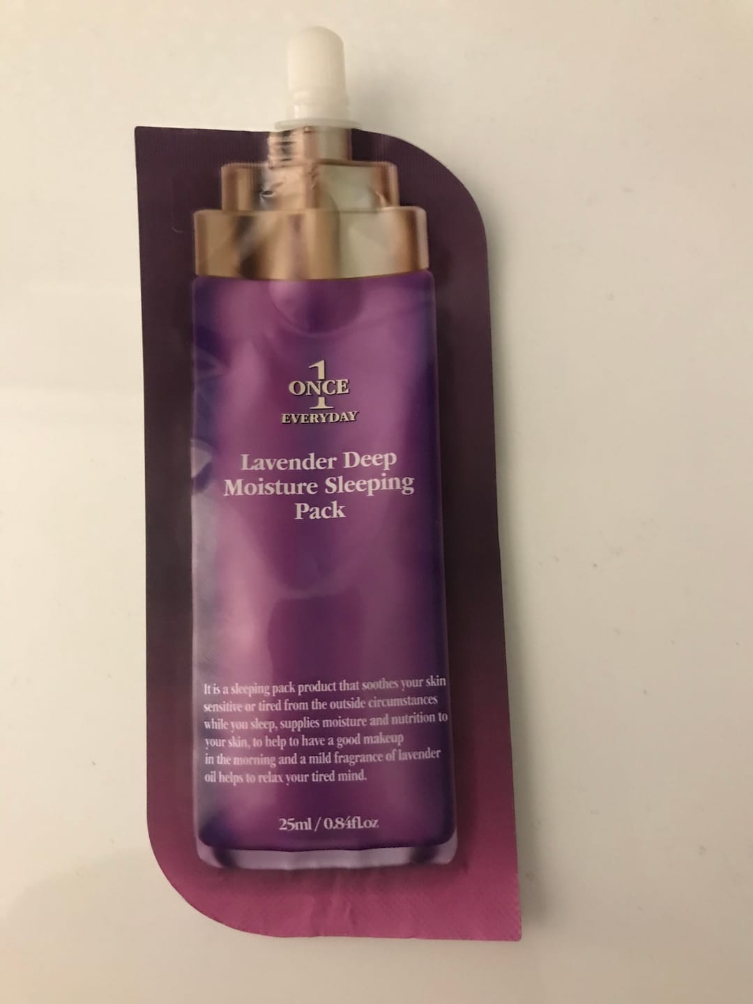 Customer photo review of Дълбоко хидратираща и успокояваща нощна гел-маска с лавандула Chamos Once Everyday