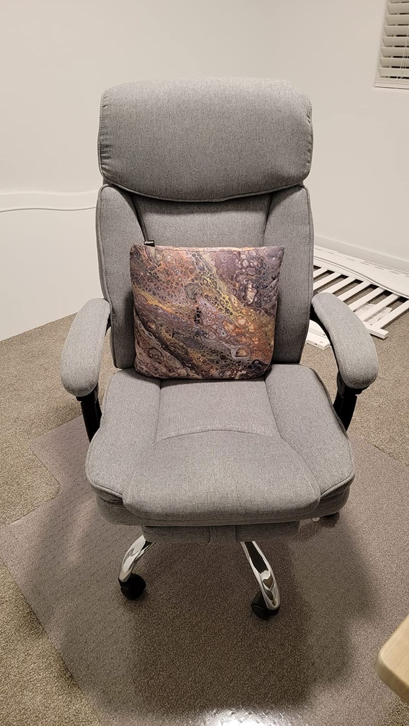 Customer photo review of Ergonomic Reclining  Massage Office Chair with Breathable Fabric Light Gray