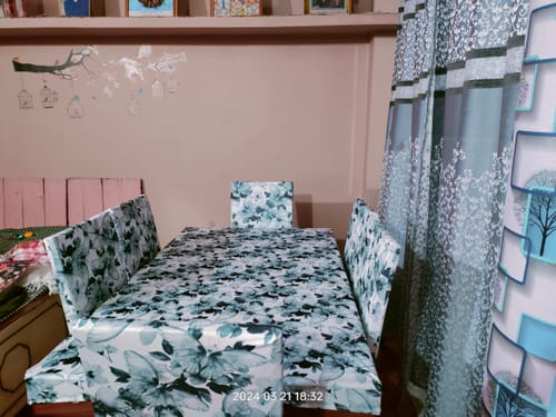 Customer photo review of DivineTrendz Exclusive - Ivory Wings Elastic Chair & Table Cover