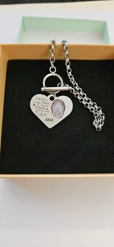 Customer photo review of Personalized Heart Bracelet I'm Always With You - Memorial Gift For Family, Friend